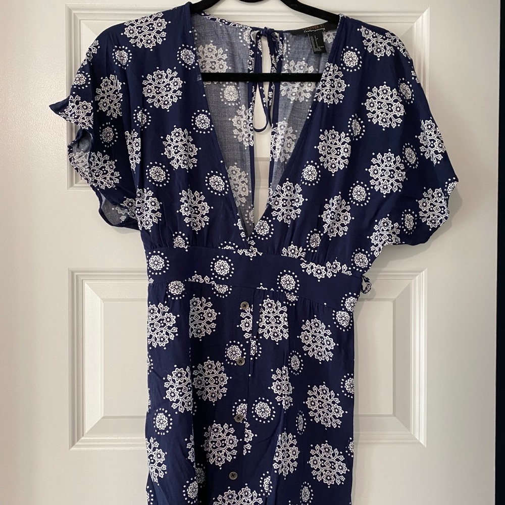 👗 BOGO 50% Navy with white mandalas dress